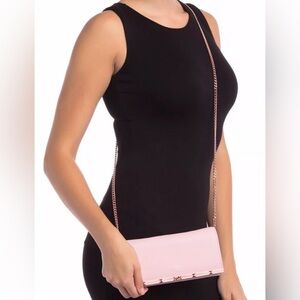 Ted Baker London Natalie Metal Bar Matinee Pink Leather Crossbody Bag NWT